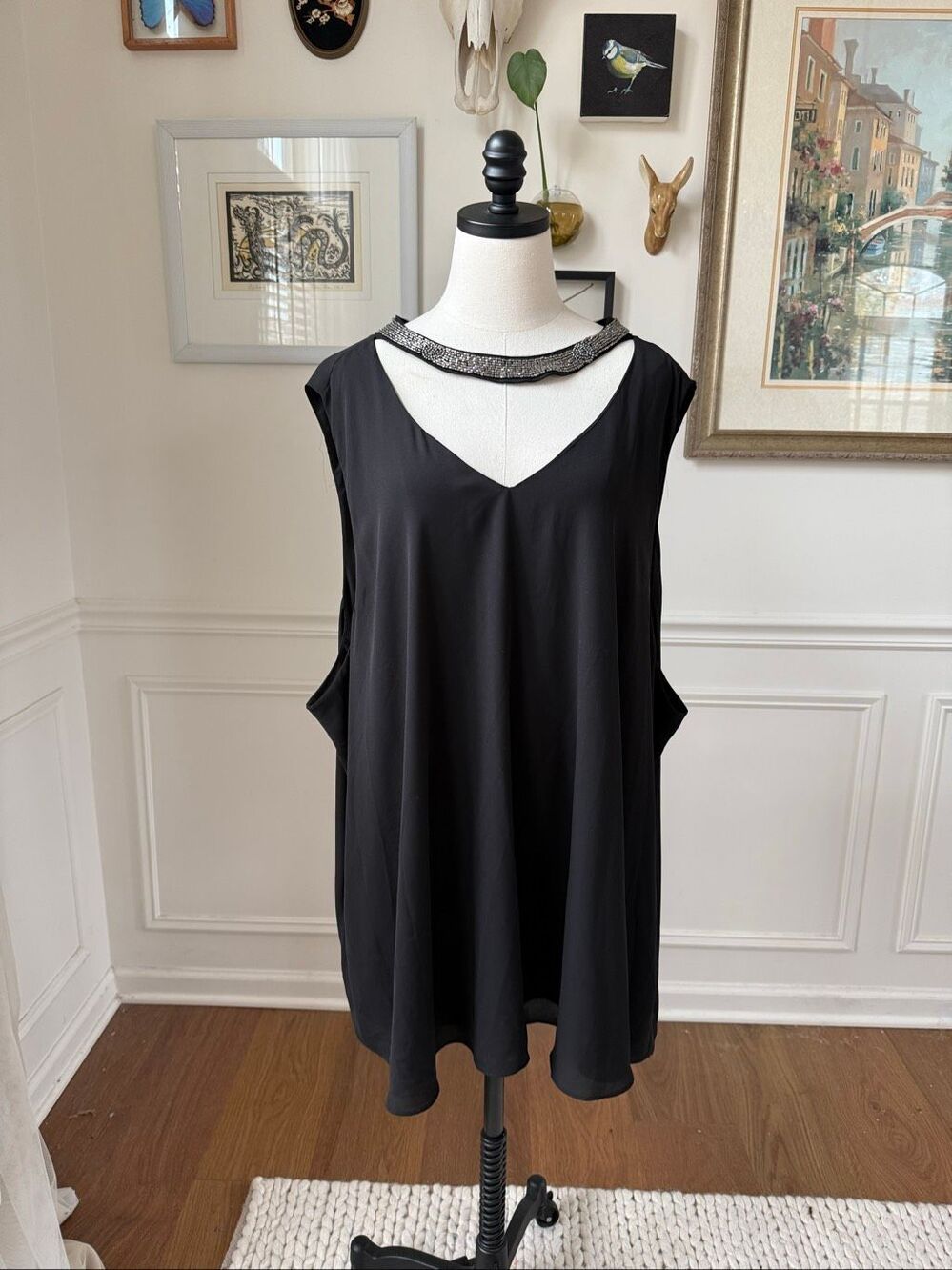 NWT Torrid Sleeveless Georgette Embellished Choker Tank Top $50 5X 5